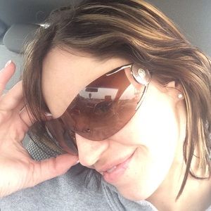 Authentic Versace Sunglasses brown lens gold frame