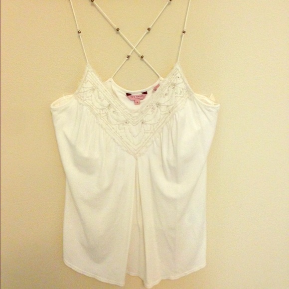 White Ted Baker beaded top