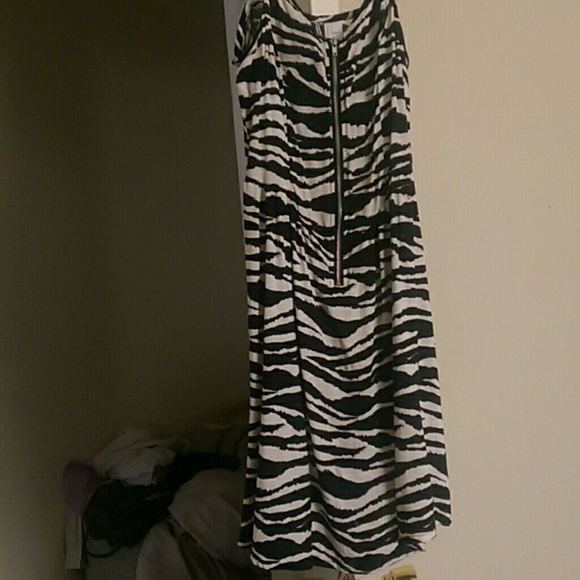 Black and white zebra print dress