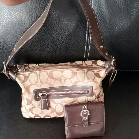 Used small Coach purse and wallet combo