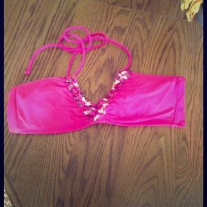 Hot pink glitzy bikini top