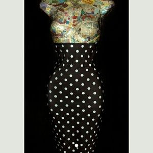 High waisted polka dot pencil skirt M Rockabilly