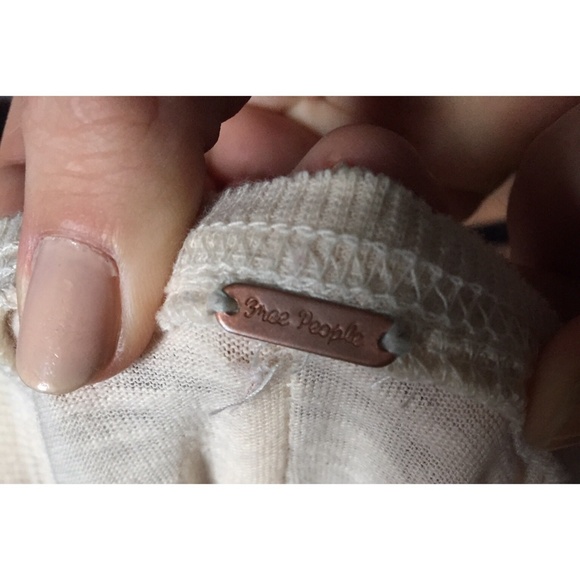 Free People Oatmeal Thermal with Lace Sleeves - Picture 4 of 4