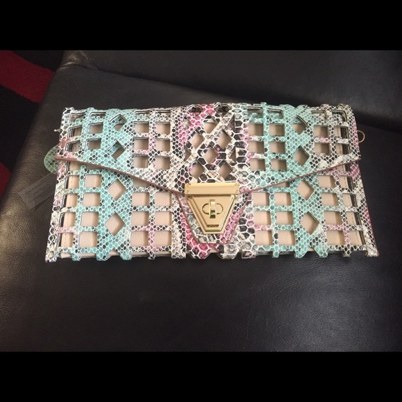 Snake print multi color purse