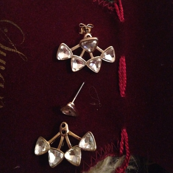 Gold and clear stones / ear jackets !!!!!