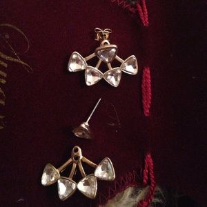 Gold and clear stones / ear jackets !!!!!