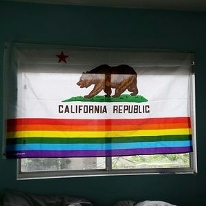 Huge gay pride California bear flag