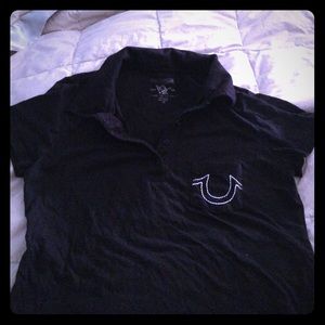 True religion black polo