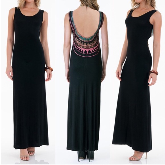 The TARA low back maxi dress - TURQUOISE - Picture 3 of 3