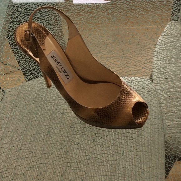 Jimmy choo snakeskin leather