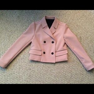 ZARA cropped nude pink jacket