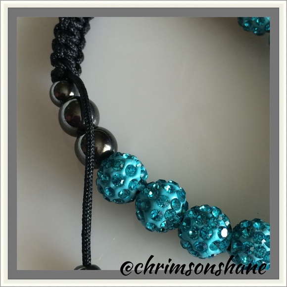 🎉HP 3/20 🆕 Stunning Teal Shamballa Bracelet - Picture 2 of 4