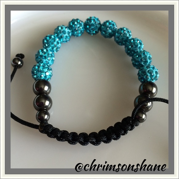 🎉HP 3/20 🆕 Stunning Teal Shamballa Bracelet - Picture 3 of 4