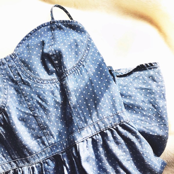 Lauren Conrad Denim Polka Dot Sun Dress Size 4