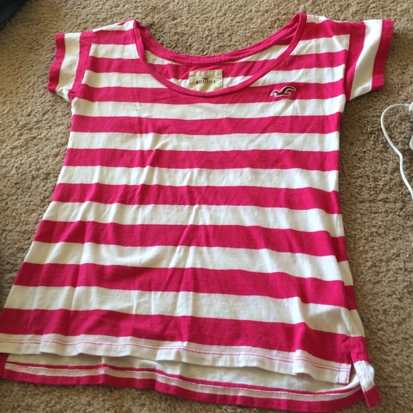 white and pink striped shirt