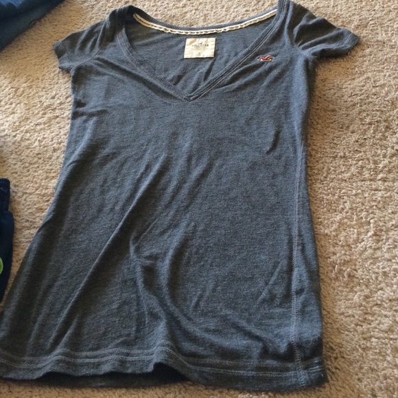 soft grey V neck