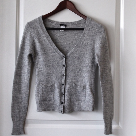 GRAY J CREW CARDIGAN SWEATER