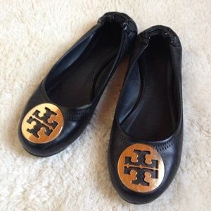 Authentic Tory Burch gold ballet flats