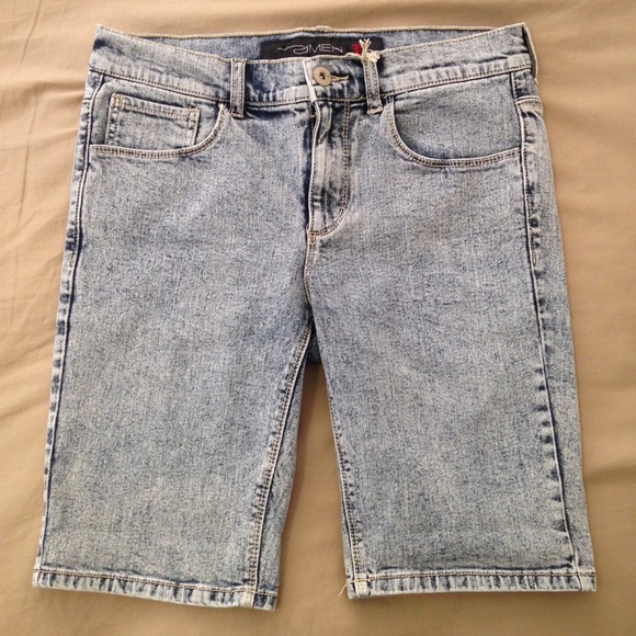 (NEW) Denim Acid Wash Shorts - Picture 1 of 2