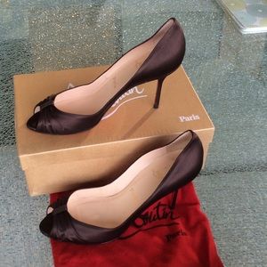 Christian louboutin brown silk