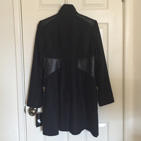 Via Spiga Faux Leather Tweed Coat 💖 - Picture 2 of 4