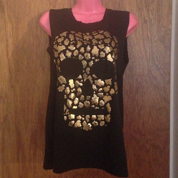 Kirra Gold Skull Tank Top