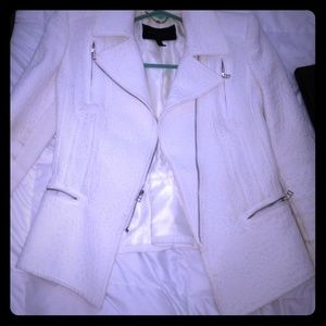 BCBG white Moto jacket/ blazer