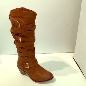 Extra wide 5x5 diameter knee high fashion boots