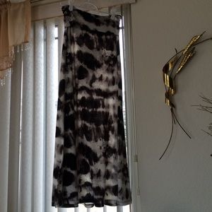 black tie dye maxi skirt
