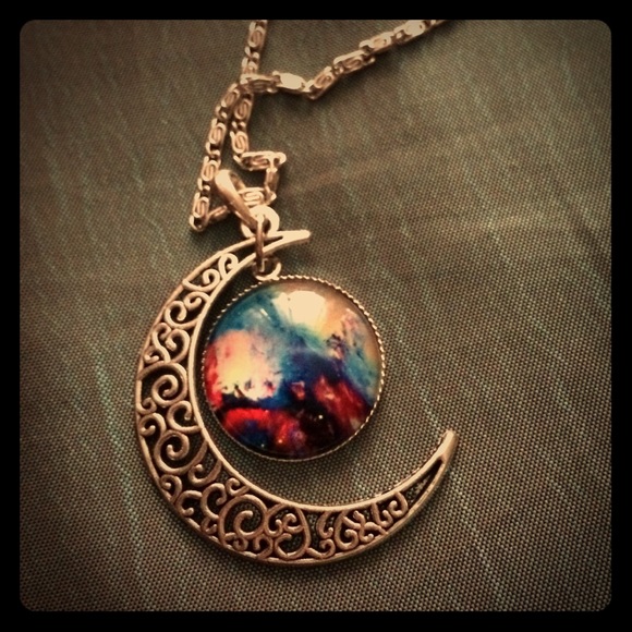 Moon galaxy necklace
