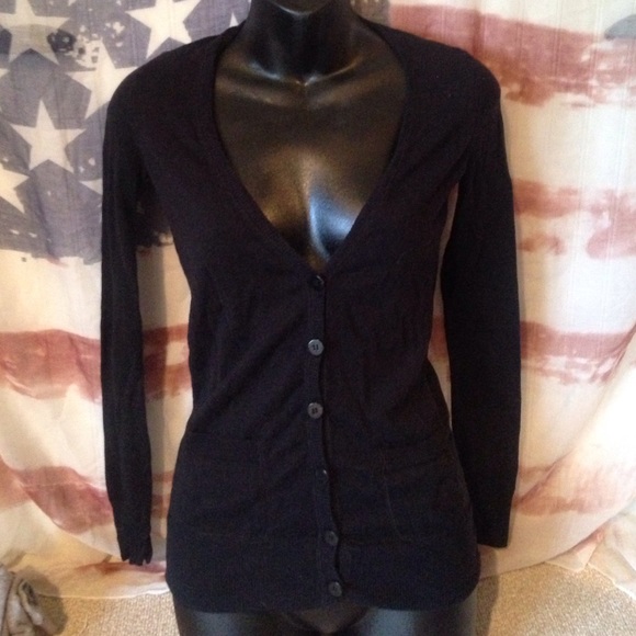 Black button up sweater - Picture 1 of 4