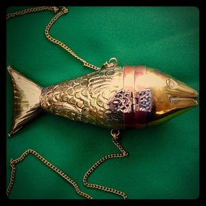 Vintage Brass & Copper Fish purse!  Unique & Rare!