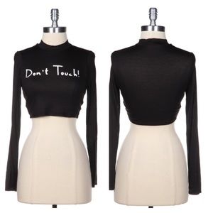 Black Turtle Neck Crop Top