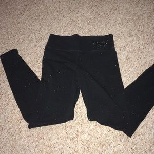 Black rhinestoned leggings
