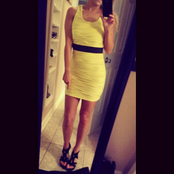 Yellow mini dress