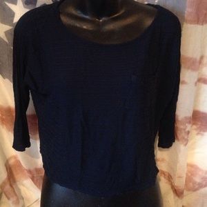 Quarter length sleeve crop top