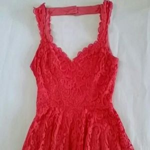 Coral backless lace dress - Francescas Collection
