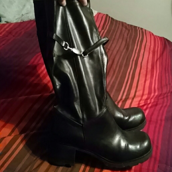 Black zip up boots
