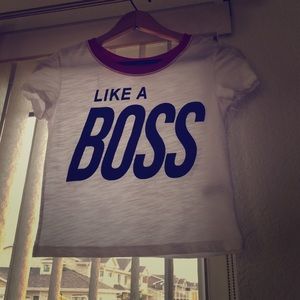 "Like a boss" cropped tee