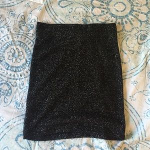 Black pencil skirt with silver shimmer