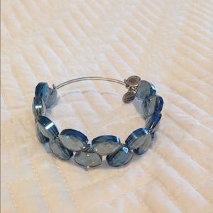 Alex and Ani Silver Light Blue Chalcedony Bangle