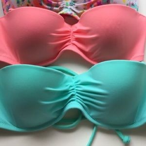Bundle of two VS push-up bandeau swim top 32B