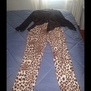 Leopard print skinny pant