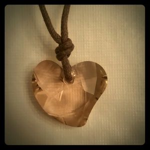 Swarovski crystal pink heart necklace