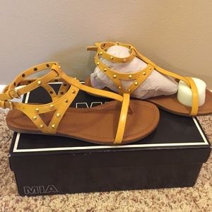 MIA mustard studded sandals