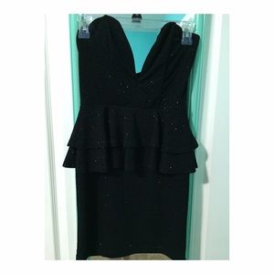 black peplum dress