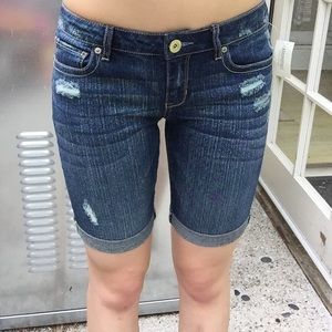 Above knee denim shorts