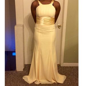 Brand New David's bridal long yellow gown