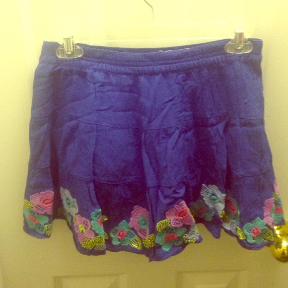 Royal blue spring skirt