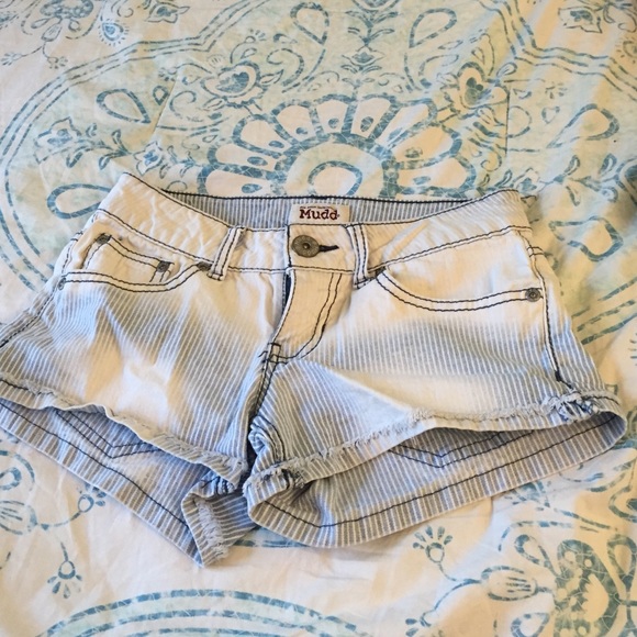 Blue and white stripped shorts